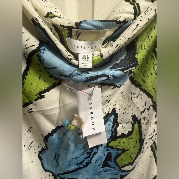 Topshop - Cowl Neck Slip Dress with Beaded Straps - NWT - Size 4 - Picture 6 of 7